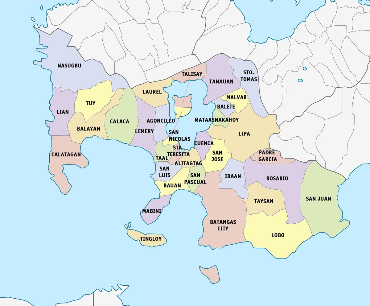 Zemljevid Lima batangas