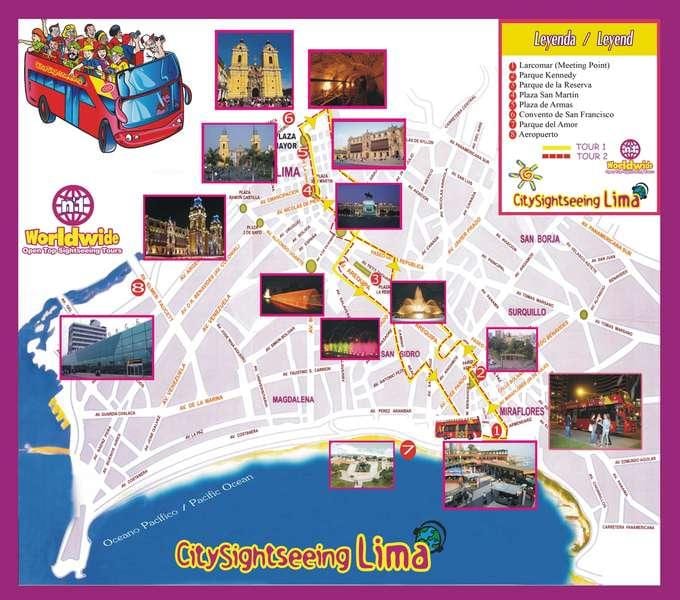 turistična karta Lima peru