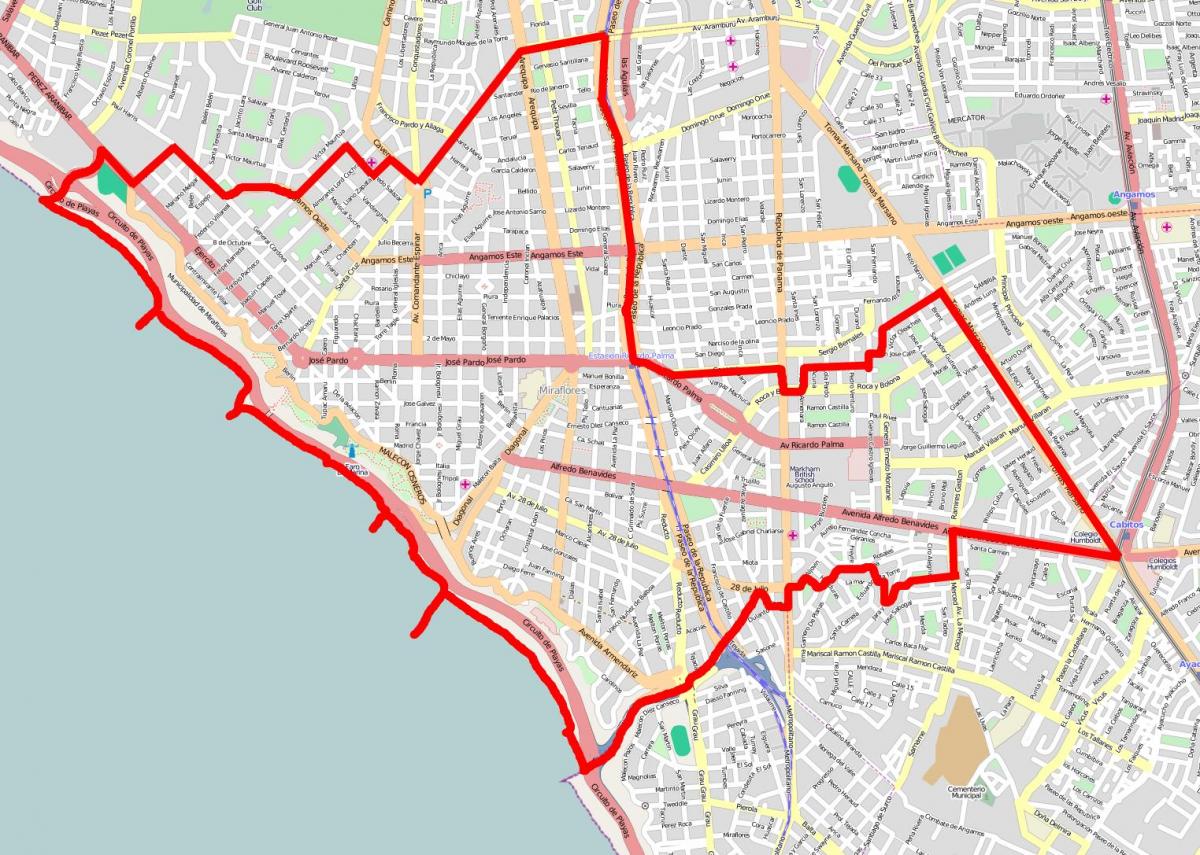 Lima miraflores zemljevid