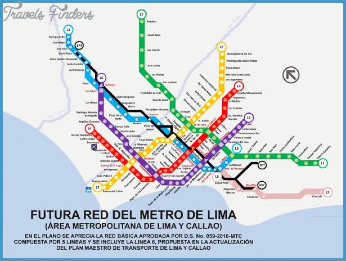 Zemljevid metropolitano Lima